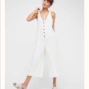 Free people On the Run white jumpsuit